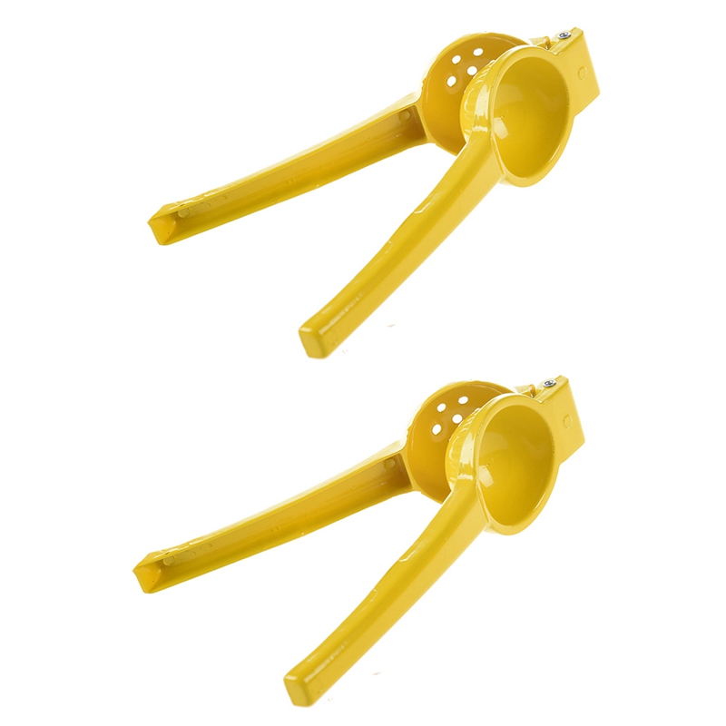 2X Yellow Lemon Squeezer - Metal