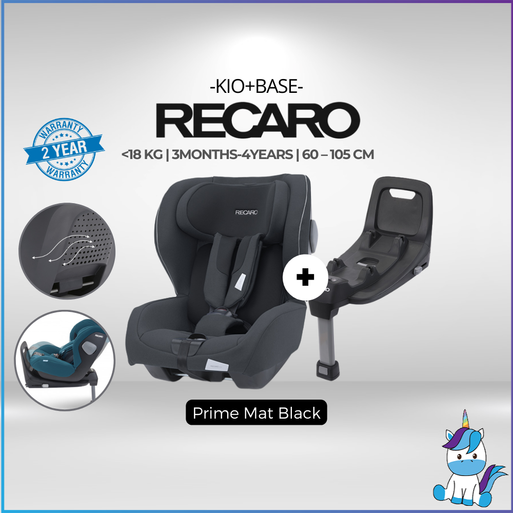 PREMIUM RETAILER】 Recaro Kio Car Seat (From 3 months–4 years) & I-Size Base  & Newborn Inlay Kio 2 Years Warranty, HUSHABUY