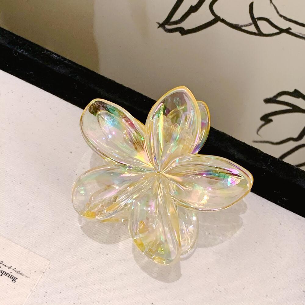 Kẹp Tóc Hoa Sứ Hologram Trong Màu 8cm