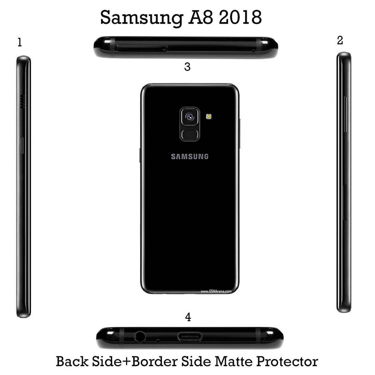Samsung Galaxy A8 2018 Back Matte Protector with side Coverage Protectors For Samsung Galaxy A8 2018 - Back Protector