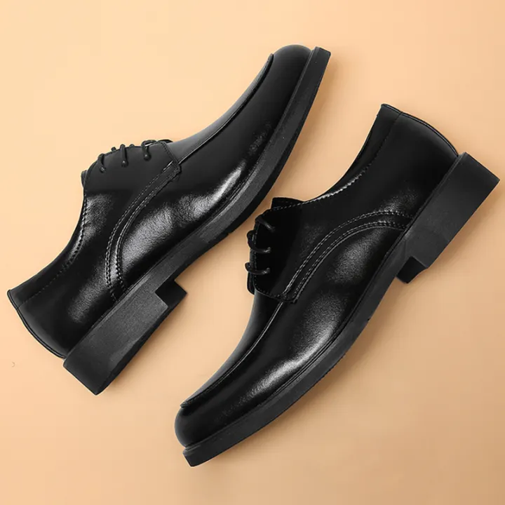 black leather shoes