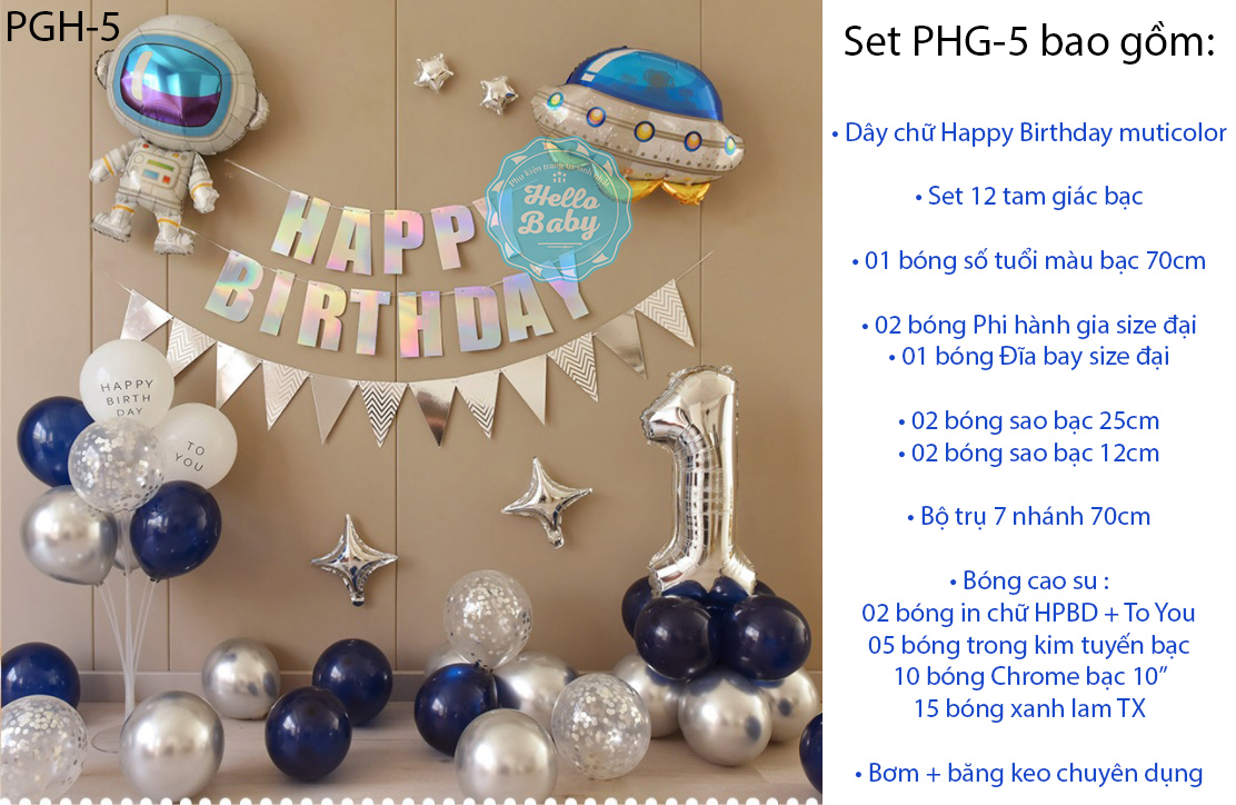 Set ball decoration thread astronauts attached number tuổi-phg