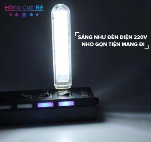 Đèn Led Cổng USB 8 Bóng Siêu Sáng - Màu Trắng