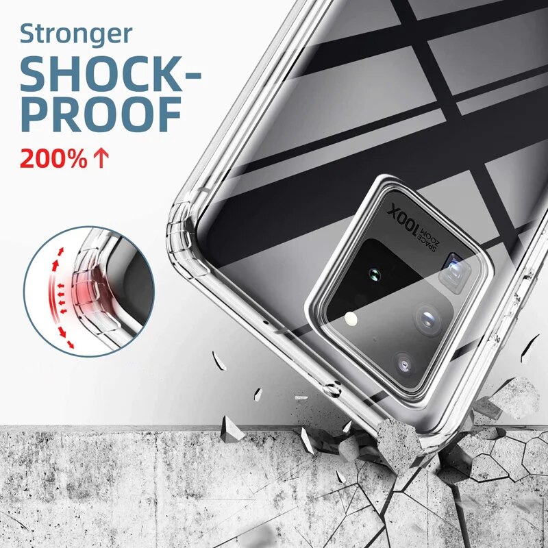 360 Protector Transparent Phone Case For Samsung Galaxy S24 S23 S22 S21FE S20 Plus S8 S9 S10 Note 20 Ultra 10 Pro A54 Full Cover.