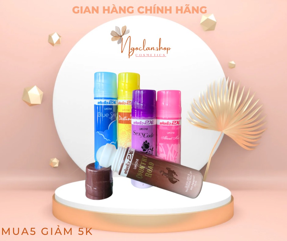 Lăn Khử Mùi Trắng Da 2X Ustar Thái Lan 75ml