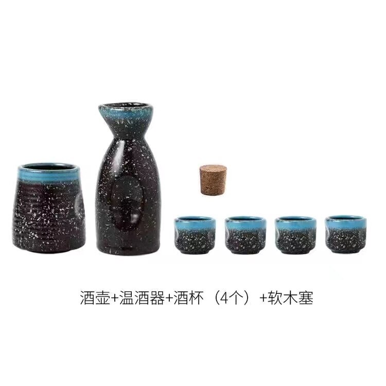 Japanese Ceramic Sake Wine Set Wine Warmer Hot Pot Household Rice Wine Bottle White Wine Glass Dispenser Shot Glasses Set
