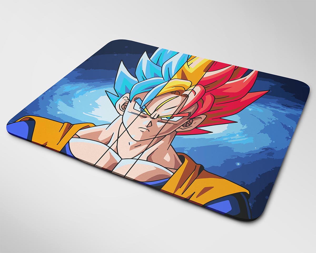 Miếng lót chuột đẹp mẫu Anime Songoku Xanh Đỏ Vàng (Nhiều kích thước)