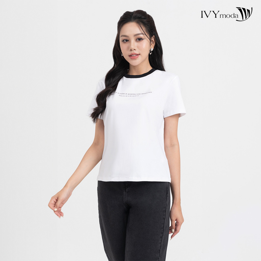 Áo thun basic viền cổ IVY moda MS 57B9218