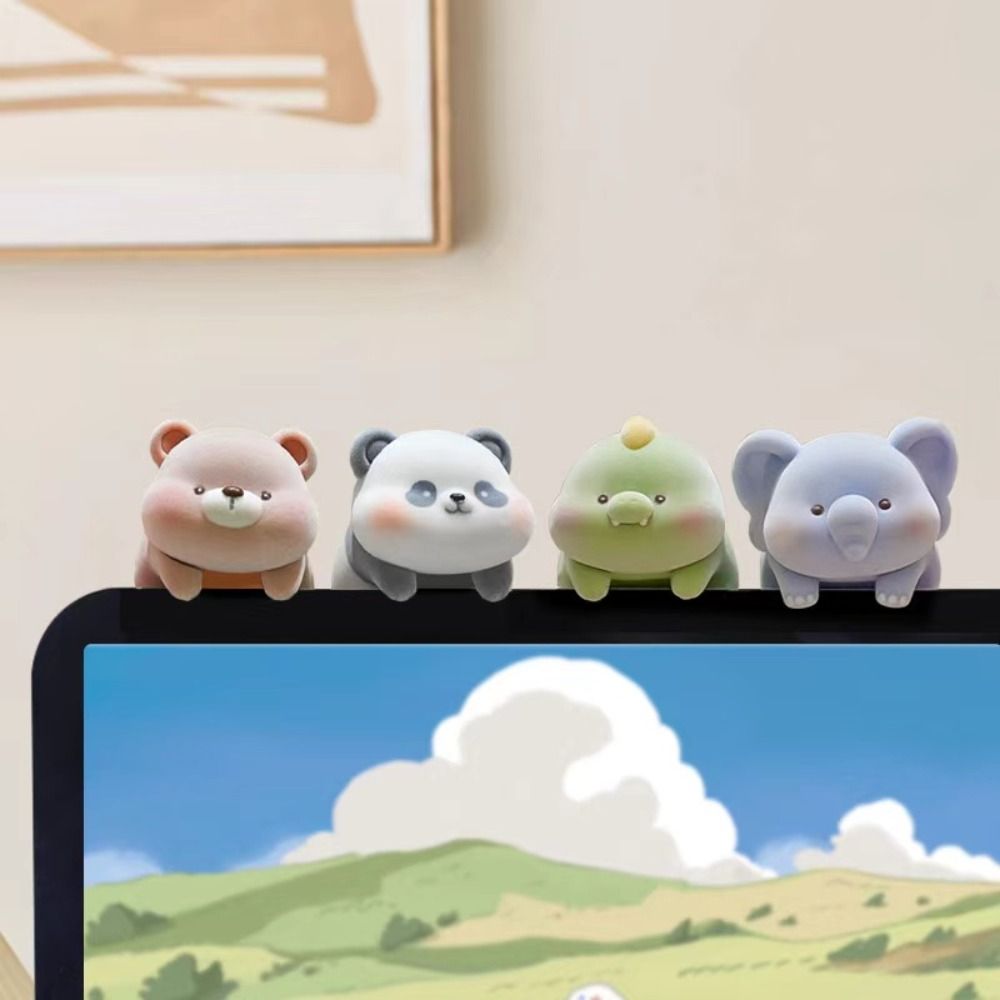 Computer Decorations Creatures Creative Flocking Computer Monitor Decoration Panda Dog Desk Ornament ...