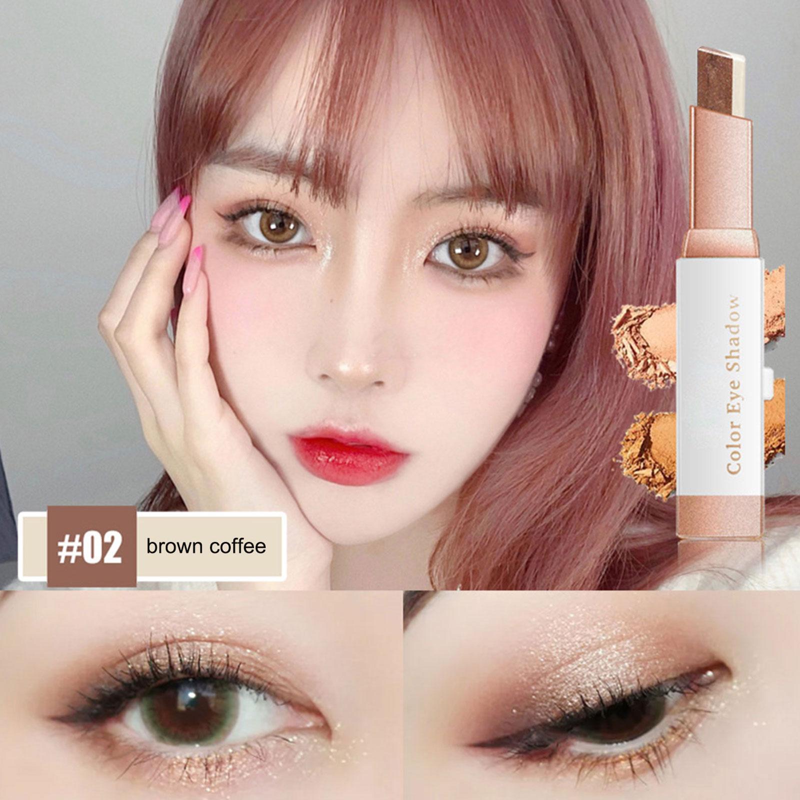 Double Color Gradient Velvet Eye Makeup Shadow Stick Mix Glitter Matte Pen Dual Color Shadow