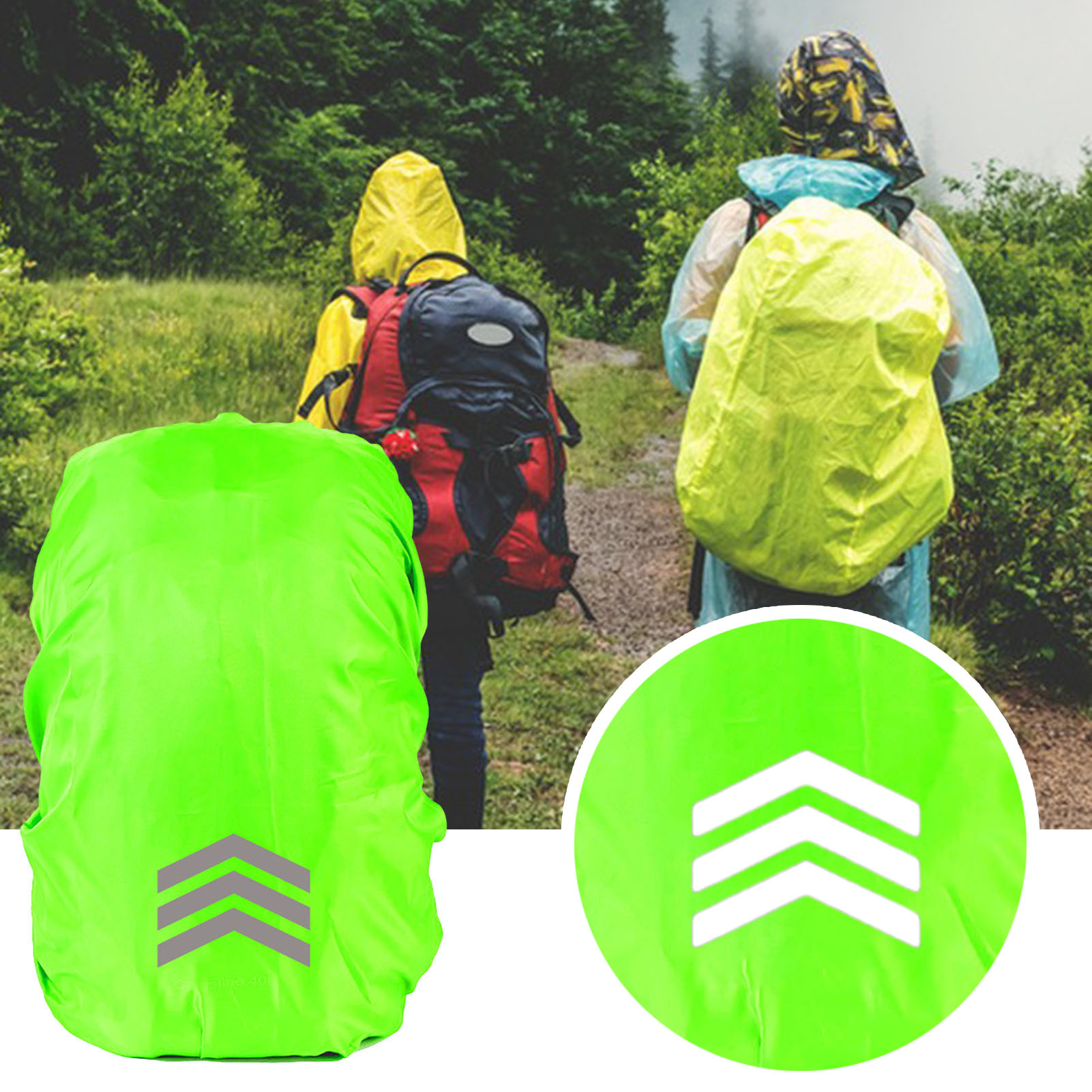 Top Backpack Cover Heavy-duty Rain Cover Waterproof Backpack Rain Cover with Reflective Strips Protect Your Backpack from Rain Uv Rays and Enhance Night Visibility Ideal