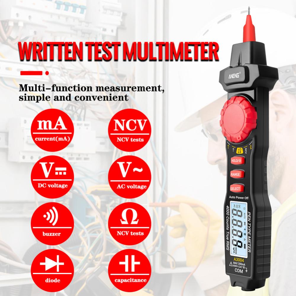 【ANENG】ANENG A3004 Pen Type Digital Multimeter LCD 4000 Counts Auto Range Tester