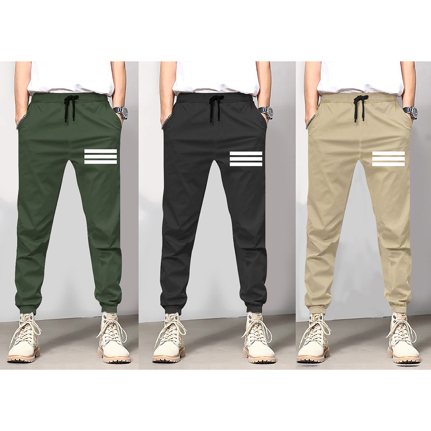 [Hoàn Tiền 15%] Quần Jogger KAKI Nam Nữ 3 sọc