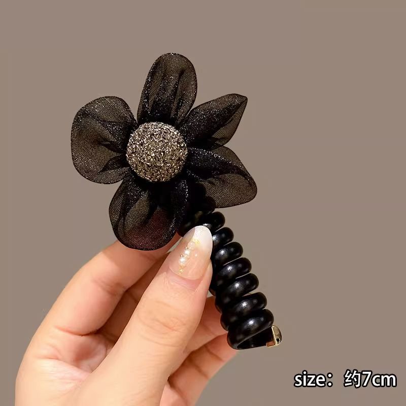 Phong cách hàn quốc dây cột tóc lò xo dây buộc tóc vòng bện dây cao đạn dây da cột tóc đuôi ngựa dây buộc tóc trang trí tóc