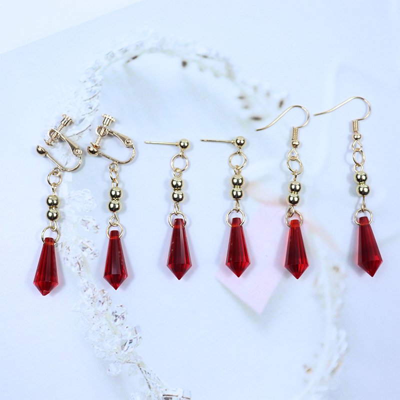 1Pair Genshin Impact Tartaglia Earrings Anime Jewelry Cosplay Childe Earring Men Women Trendy Accessories Gift YUEYING. 