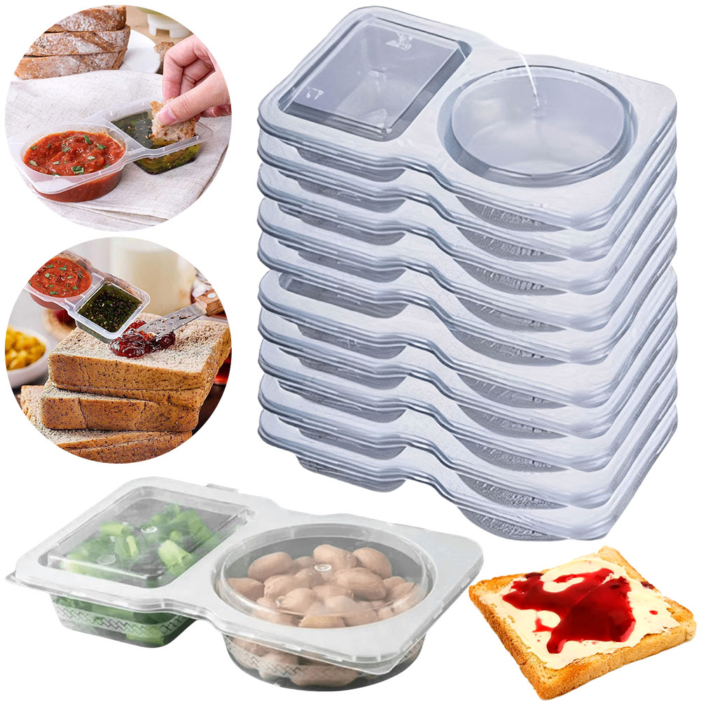 2 Compartment Transparent Dressing Containers Reusable Stackable ...