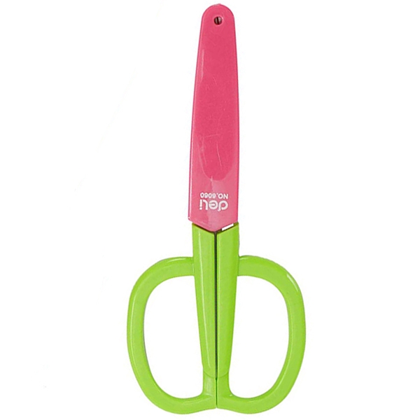 (1 Cây) Kéo học sinh có nắp 137mm Deli E6060