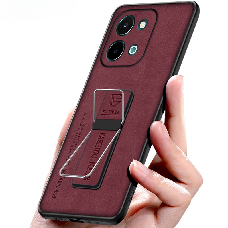 For VIVO Y28 Y28S Phone Case Fluff Luxury Sheepskin Silicone Soft TPU Anti-knock Kickstand for Vivo Y28S Y28 Cover casing HP.