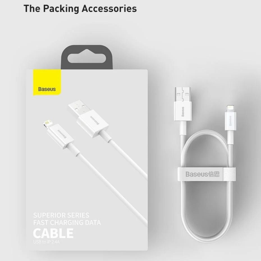 Cáp sạc lightning Baseus Superior Series Fast Charging Data Cable cho iPhone/ iPad (2.4A, 480Mbps, Fast charge, ABS/ TPE Cable)