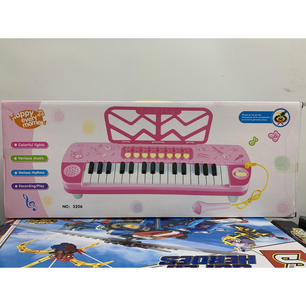 Đàn Organ kèm Micro, có đèn và phát nhạc cho bé