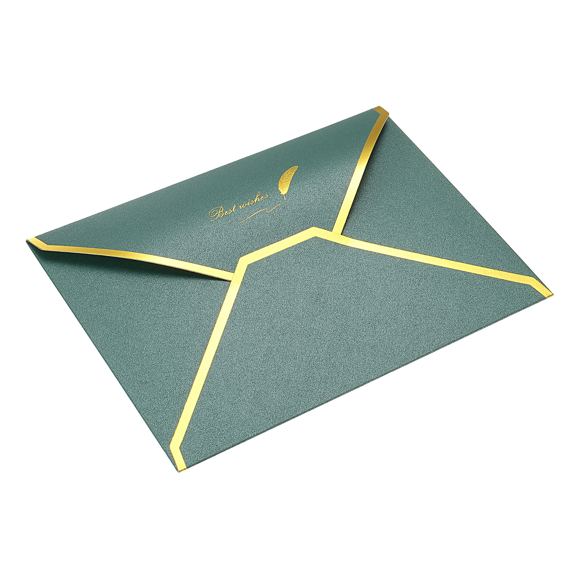 【Hottest Trends】10Pcs 7 x 5'' Gold Border V Flap Greeting Card Envelopes Luxury Style Birthday Wedding Invitation Fine Texture Business Envelope. 