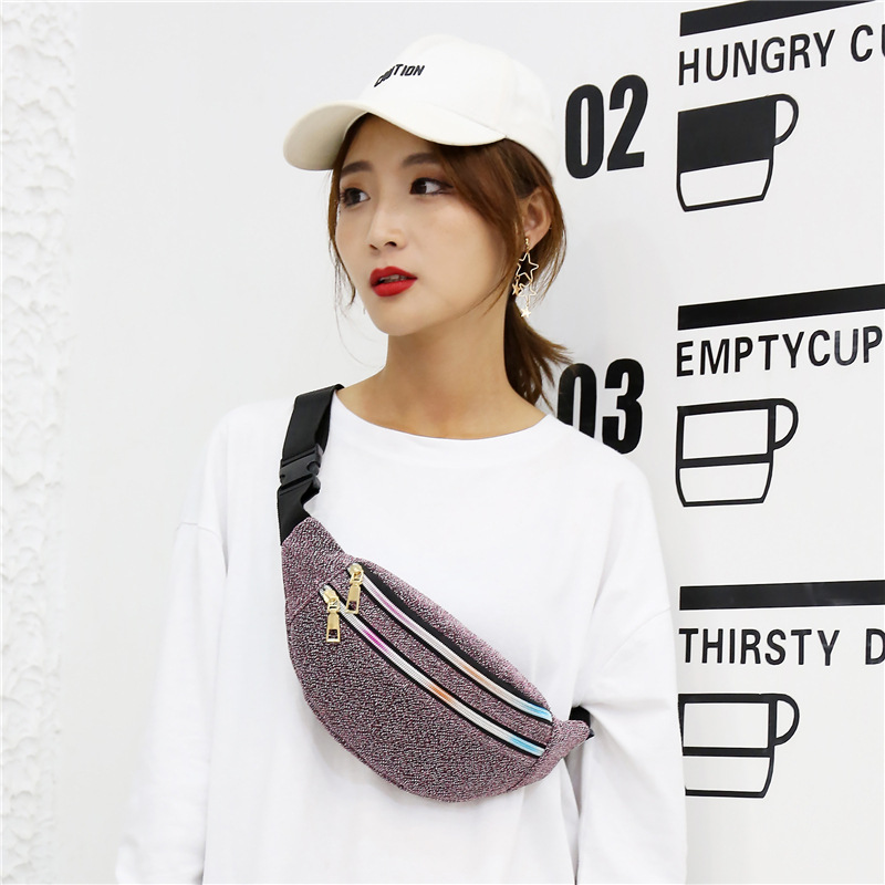 Waist Belt Bag Korean Chest Crossbody Bag Feni Belly Bags Women Girl Gift Pouch Present Phone Holographic Fanny Pack Shiny.