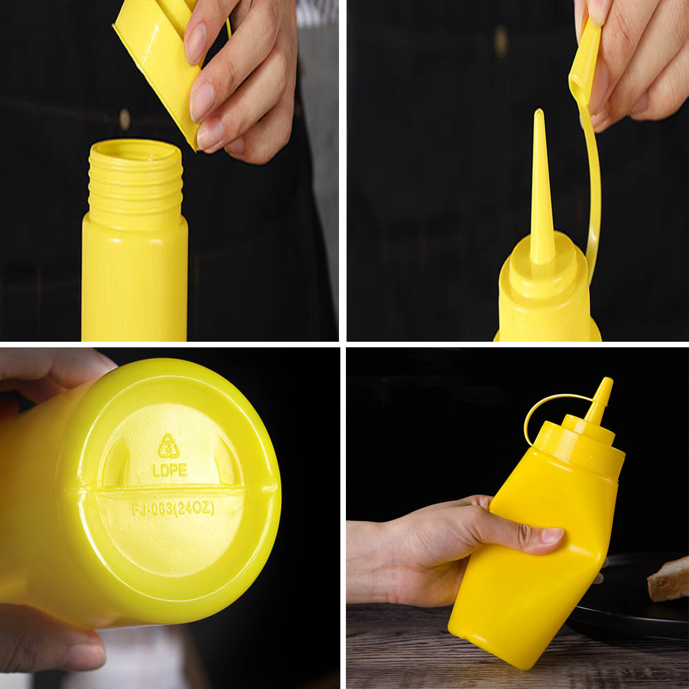 3 Pack Plastic Squeeze Bottles 8 oz Condiment Squeeze Bottle Multipurpose Squirt Bottles for Ketchup Oil Jam BBQ Sauce Dressing Grilling Crafts Syrup Dispensers