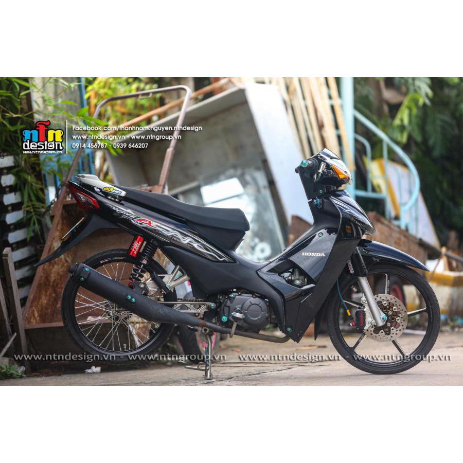 Tem rời Wave Alpha 110 - mẫu lửa xám trắng đen 2023
