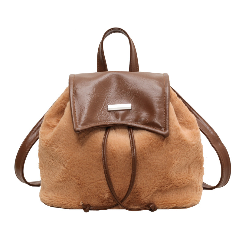 C&K Hairy mini backpack Korean chic trend texture women's backpack plush bag