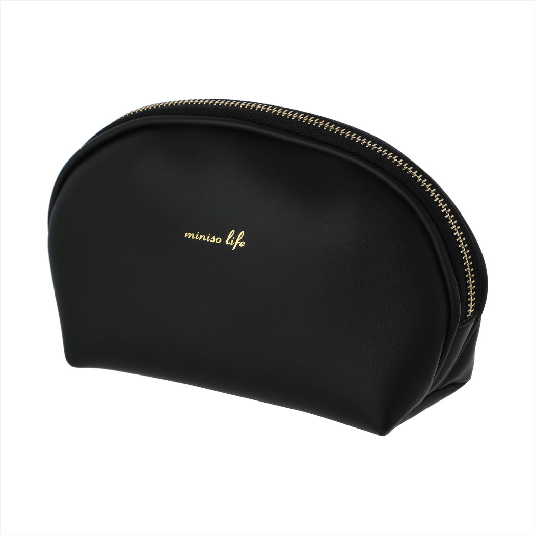 MINISO Simple Semicircle Cosmetic Bag Portable Makeup Pouch for