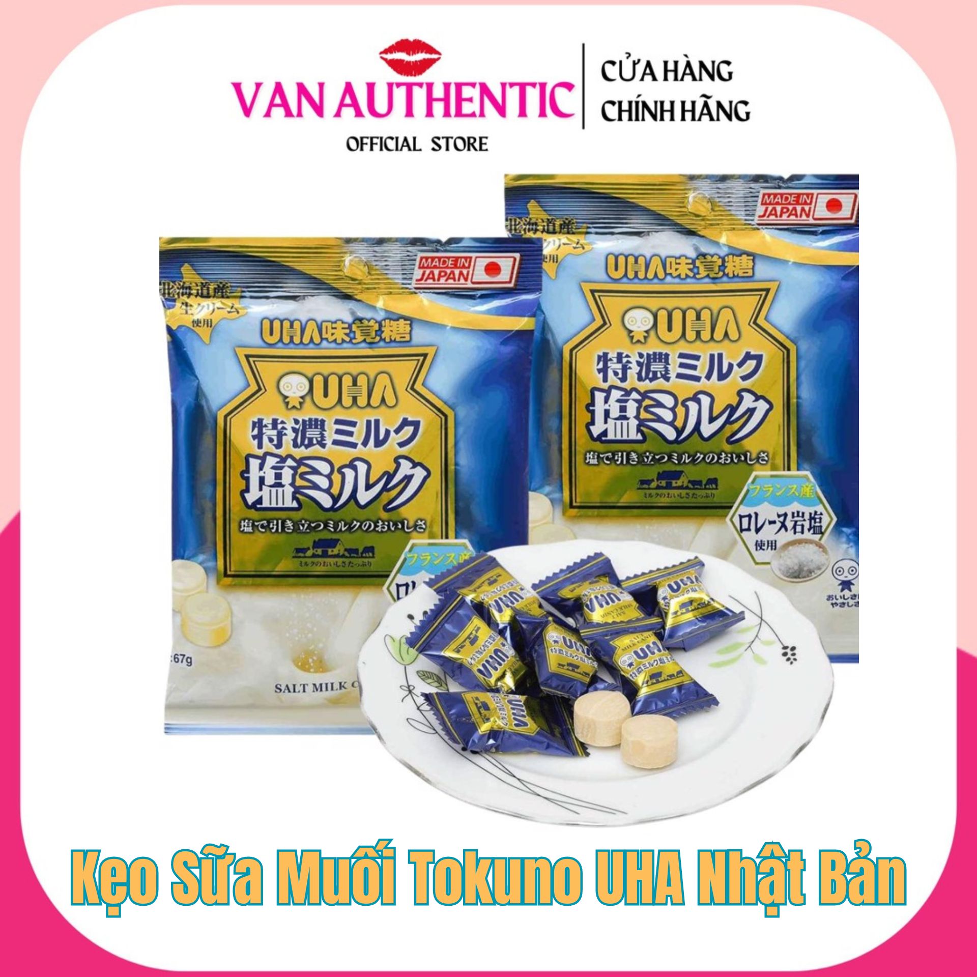 Kẹo uha nhật bản nội địa 67g sữa muối