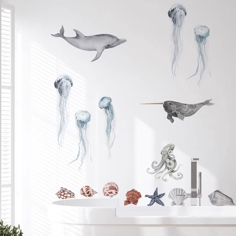 Kids%20Rooms%20Decoration%20Underwater%20World%20Theme%20Whale%20Dolphin%20Shell%20Sea%20Animals%20DIY%20Composable%20Decal%20Self%20Adhesive%20Wall%20Stickers%20-%20Image%206