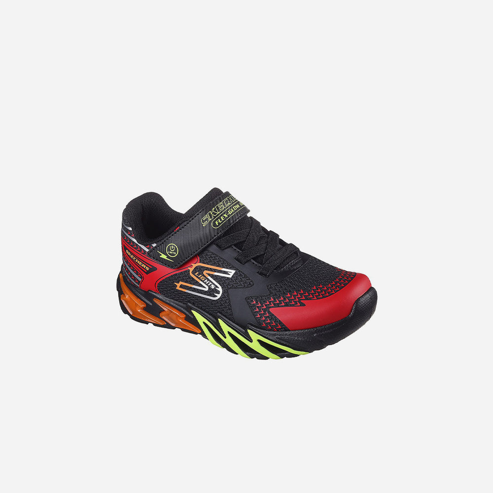 SKECHERS Giày sneaker bé trai Flex Glow Bolt 400138L-BKRD