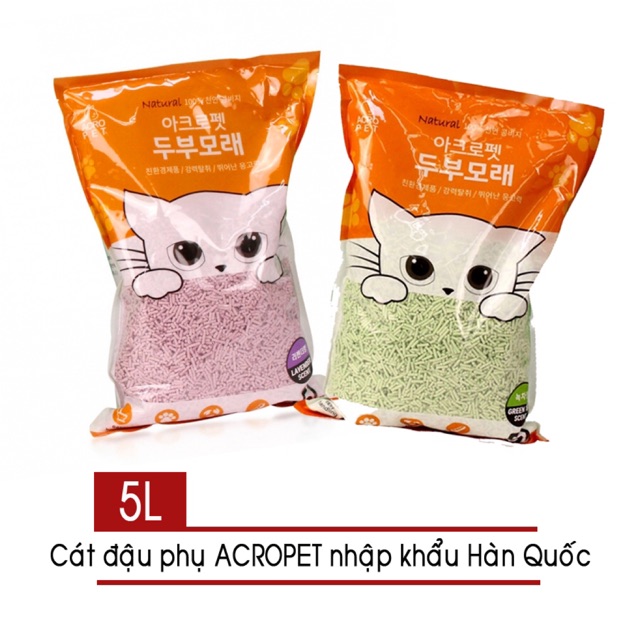 CÁT VỆ SINH MÈO ĐẬU NÀNH ACROPET 5LÍT