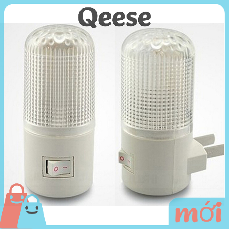 Qeese Đèn ngủ phòng ngủ gắn tường 4 LED bóng đèn chiếu sáng phích cắm AC 3W