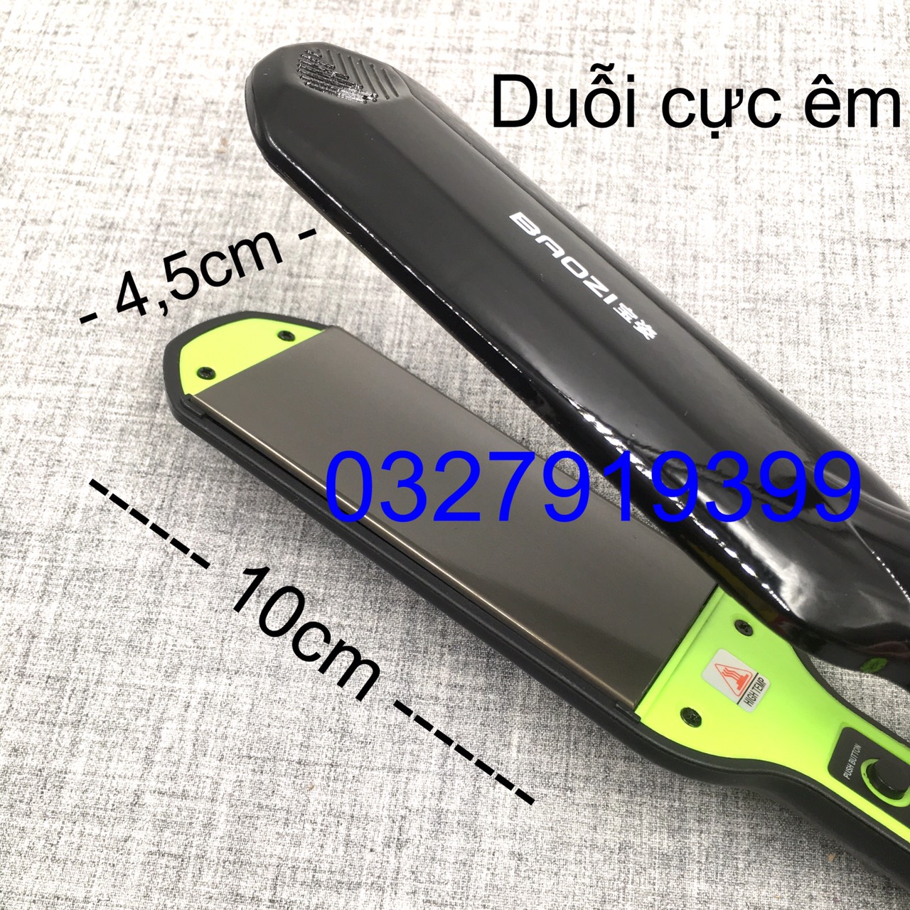 HQ Máy Bấm Tóc Dập Xù IC 878 - Chức Năng Bảo Vệ Quá Tải, Bề Mặt Ceremic Chống Dính, Tiết Kiệm Thời Gian Và Điện, Dài 26.5cm, Màu Đen Nhám
