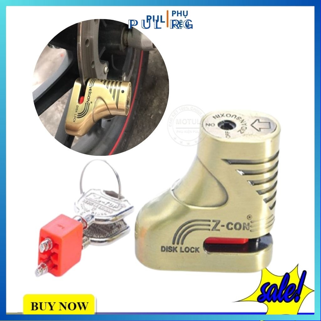 Khóa chống trộm xe máy zcon dùng khóa đĩa thắng bảo vệ cho Wave Sirius ex135 Winner X sh Vision...