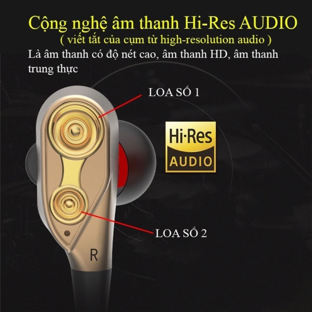 Tai Nghe có dây âm thanh hifi jack 3.5 mic đàm thoại, tai nghe lõi kép nhét tai 4 loa mini, 4 sợi cuốn loa supper bass siêu trầm cực mạnh đa năng đi phượt dùng cho mọi điện thoại giá rẻ 15k