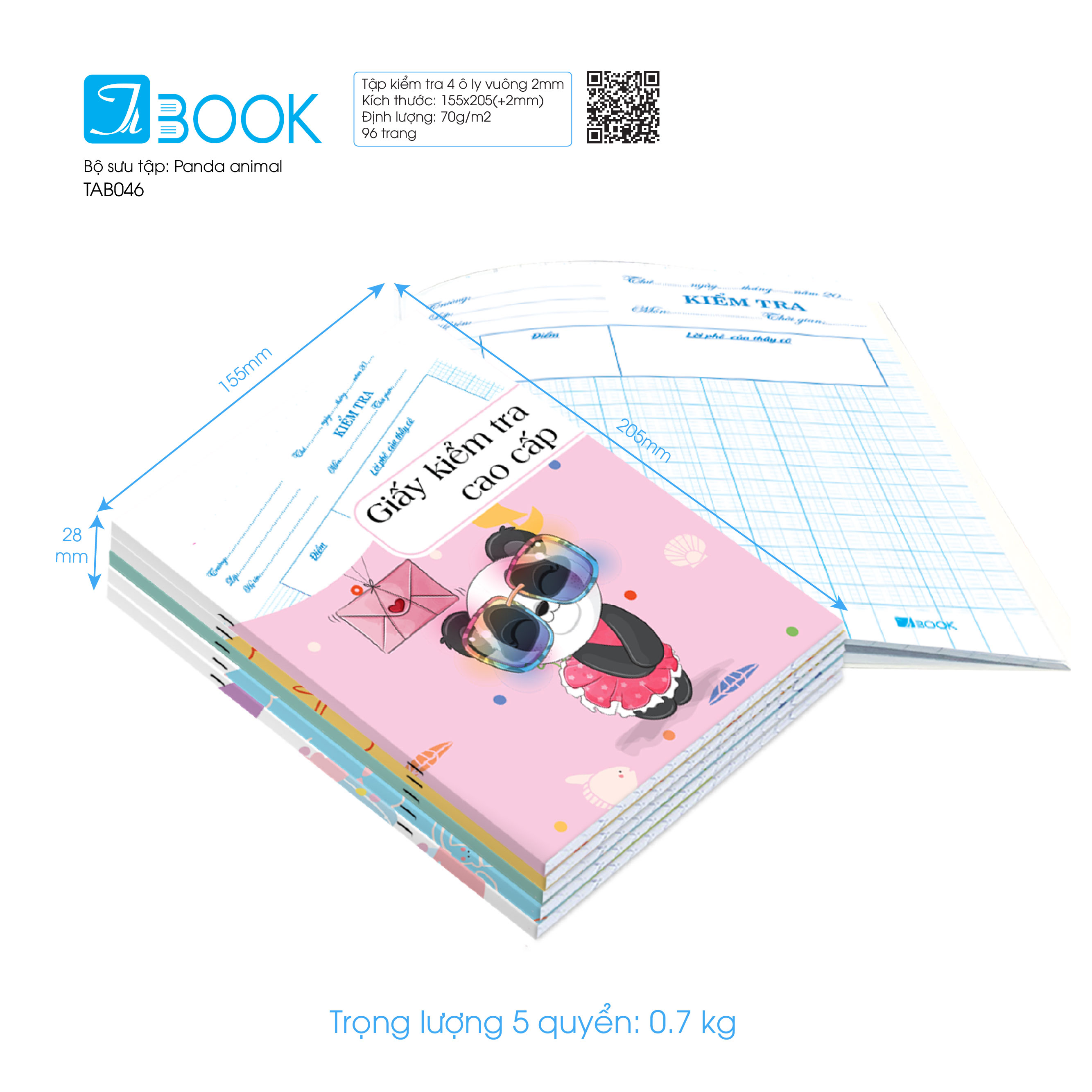 [HCM]Tập giấy kiểm tra hiệu Tabook, 96 trang ĐL70 (TAB046)