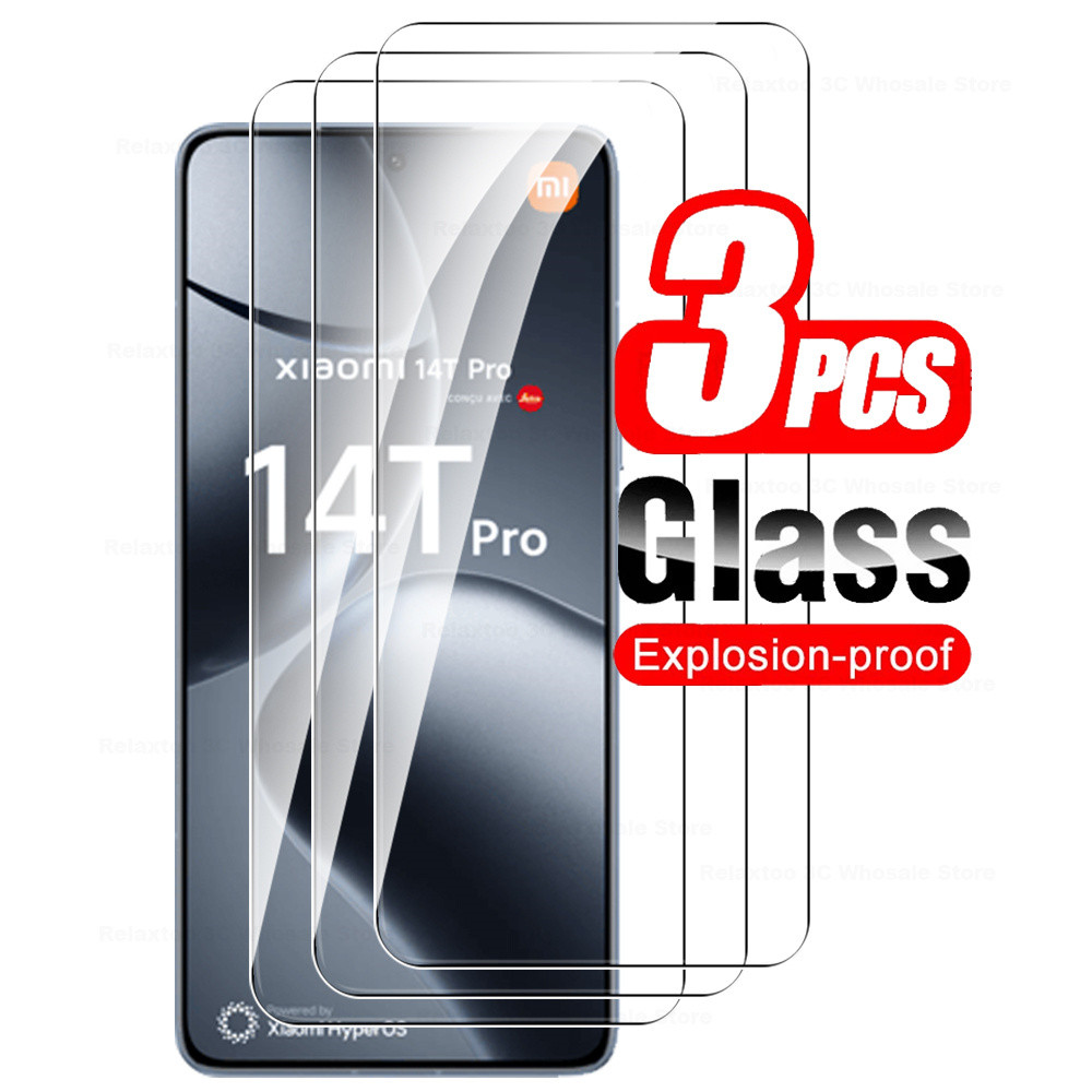 For Xiaomi 14T Pro 3PCS HD Anti-Scratch Tempered Glass Protector for xiaomi 14t pro MI 14T PRO 6.67 inches No Black Edge Screen Protector Full Coverage