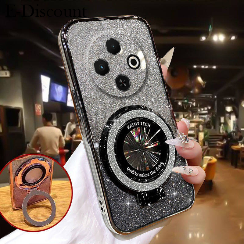 New Phone case Tecno Spark 30C Back cover Fashionable Frosted Silicone Soft Clear Dustproof Bracket Adsorb Holder For Tecno Spark 30C case.