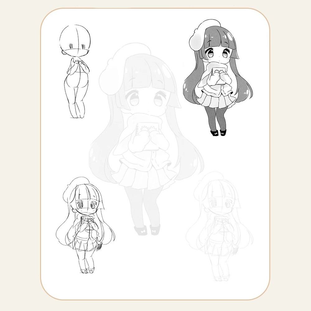 ICELUE Comics Girl Boy Hand Painted Tutorial Book Sketching Anime Characters Art Copy Practice Book Cartoon Practicing Line Draft Practice Books Art Class