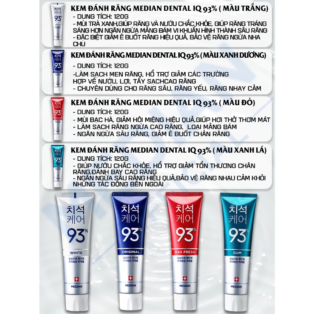 Kem Đánh Trắng Răng Median 93% Tooth-Paste 120g