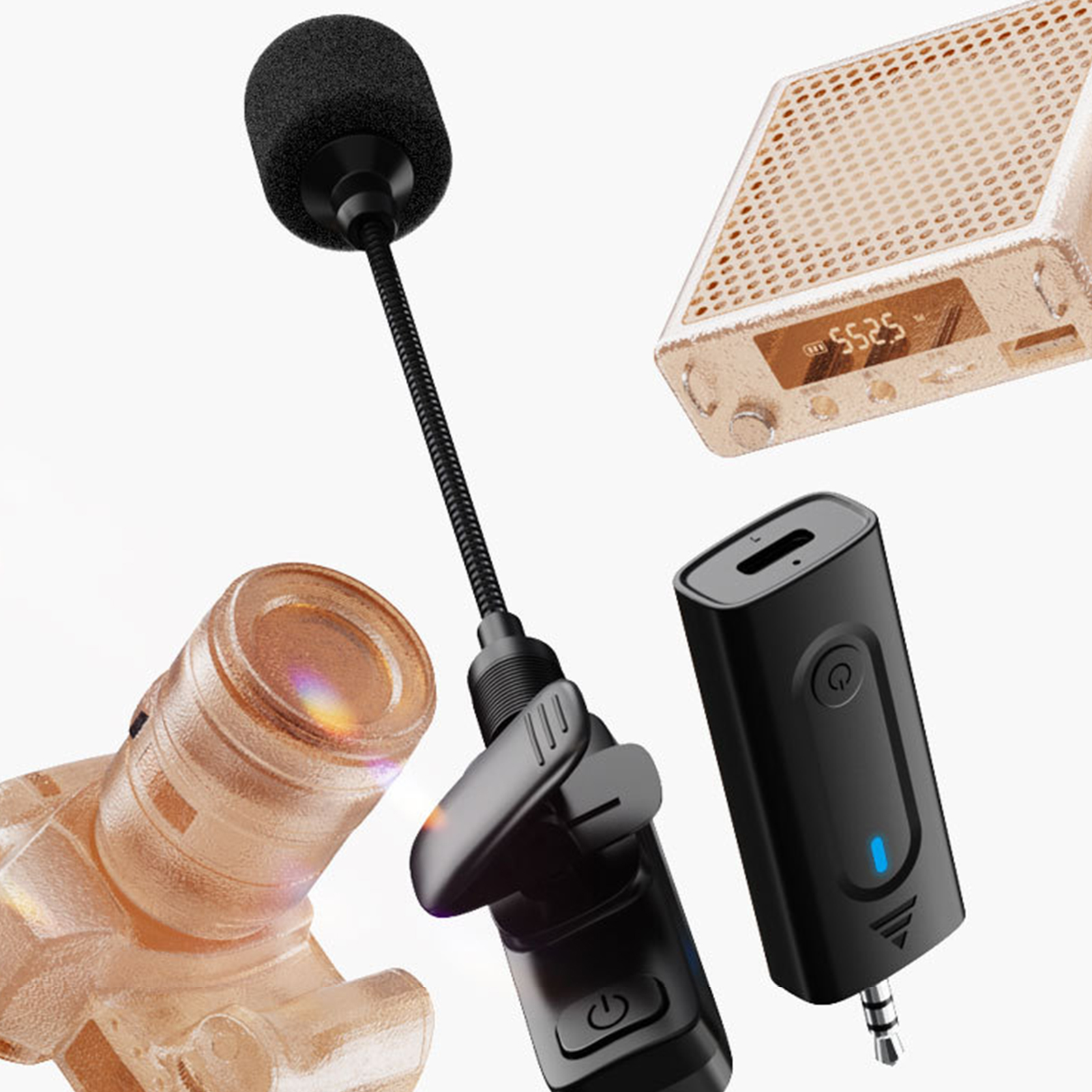 Wireless Microphone Handheld Microphone 2.4g Wireless Headset Microphone Sweatproof Noise Reduction Long Battery Life Ideal for Teaching Presentations and Laptop Speakers Plug and Play Mini Mic
