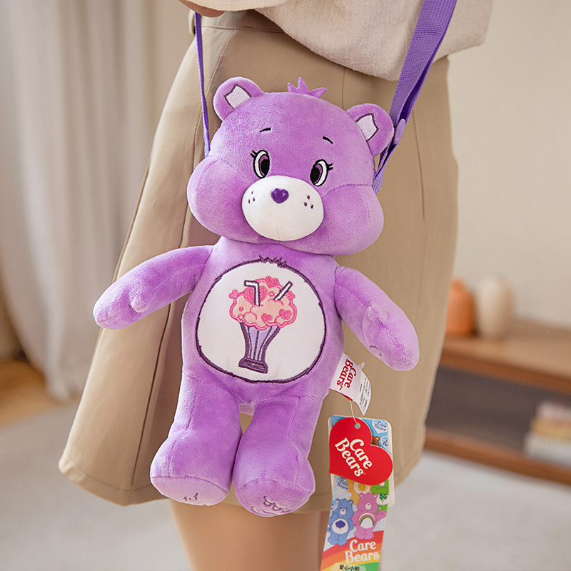 WOMA carebears love bear backpack plush toy doll girl Messenger bag doll birthday gift