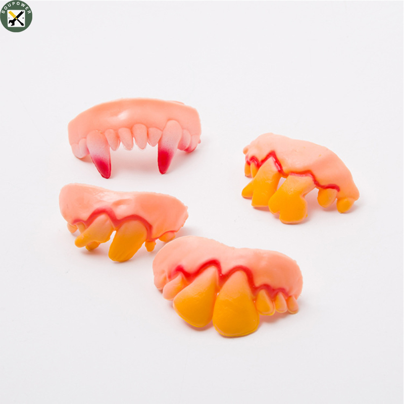 BouPower　Halloween Simulation Denture Funny Soft Braces Rotten Teeth Cosplay Tricky Props