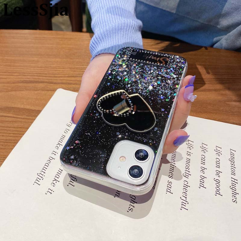 Phone Cover infinix Smart 8 Pro 8 Plus 7 Case Glitter Soft Transparent Be Love Makeup Mirror Stars Moon Cover For infinix Smart 8Plus 8Pro smart 7 Cases.