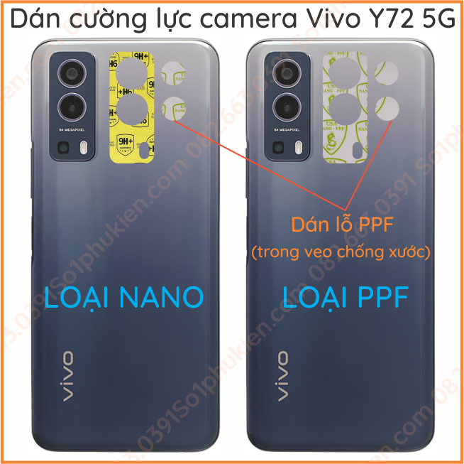 Cường lực camera Vivo Y72 5G nano, ppf siêu bảo vệ