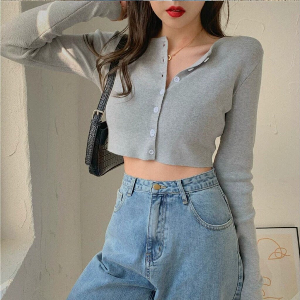 Áo Croptop YAN Tay Dài Nữ Ulzzang