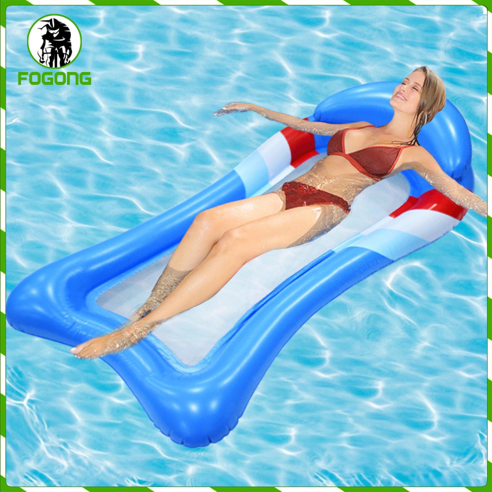 Fogong Inflatable Pool Rafts for Adults, Floating Lounger Floating Mattress Float Hammock Party Toy Swimming Floating Bed for Adults Water Sports